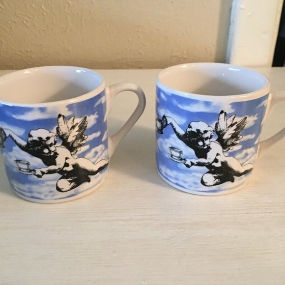 Lot of 2 (Two) RIVIERA VAN BEERS By Signature Cherub Angels and Clouds Cups 4 oz - Picture 2 of 5